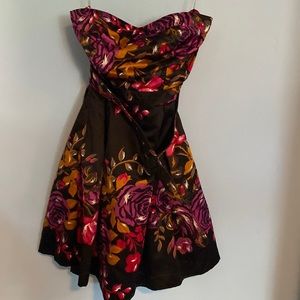 Strapless floral dress m forever 21